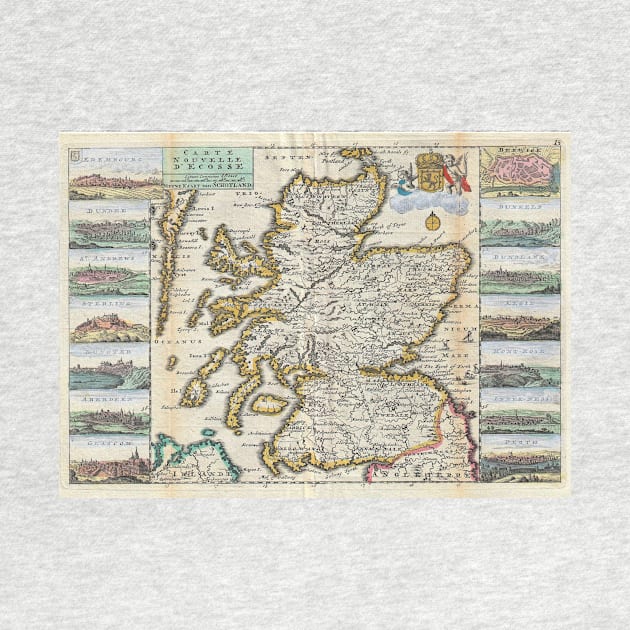 Vintage Map of Scotland (1747) by Bravuramedia